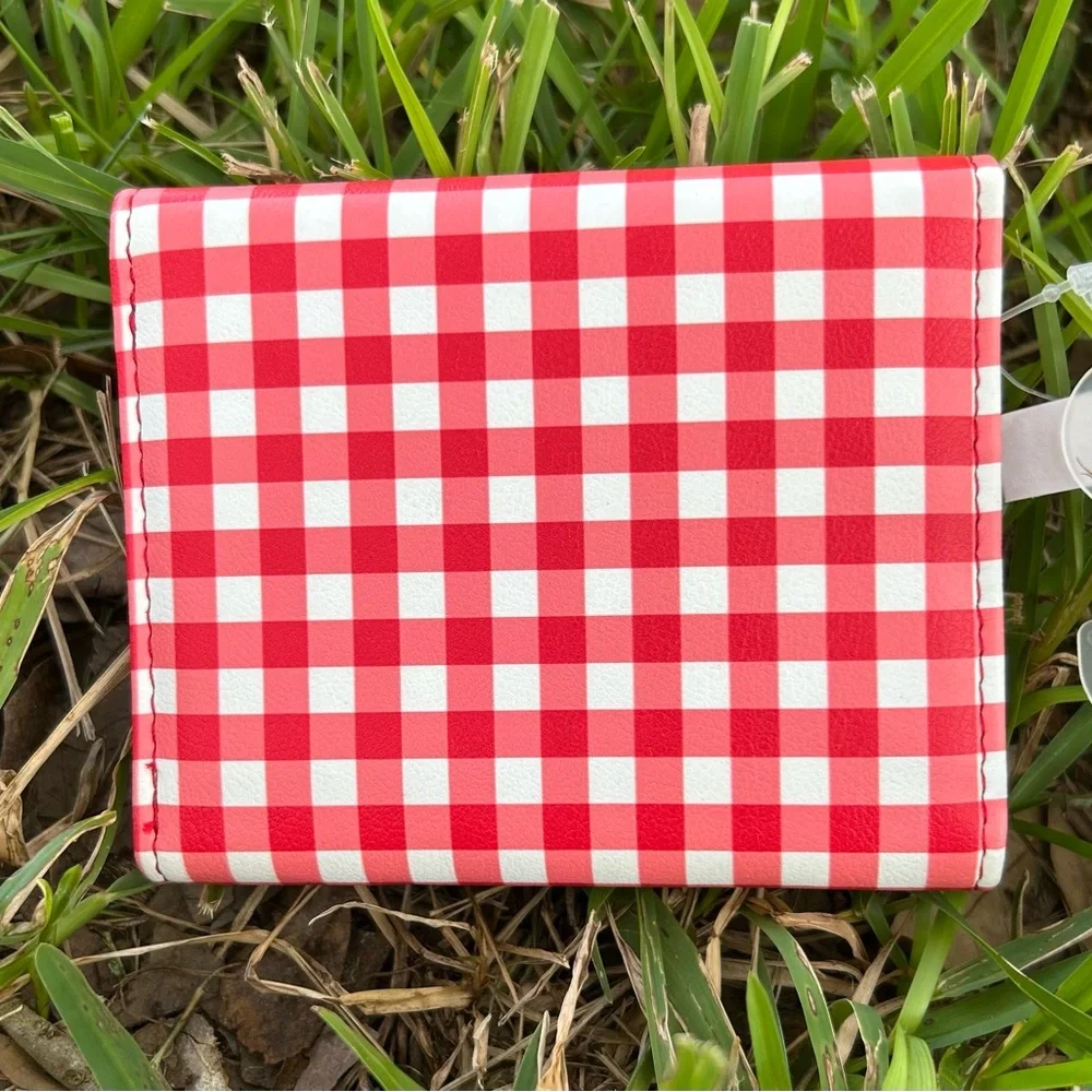 Red and White Checkered Wallet